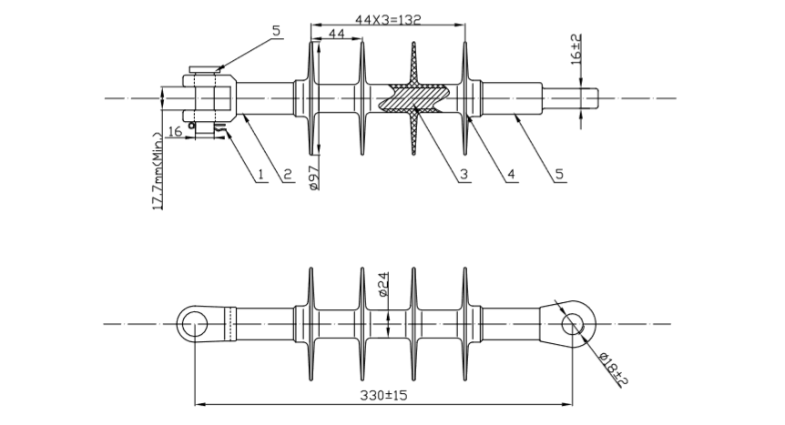 insulator suspension polymer 15kv